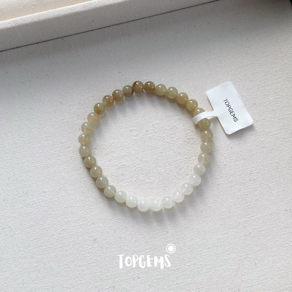 Vòng Chuỗi Mật Ngọc Hoà Điền Tự Nhiên 6 Li Màu Mật Ombre Chuyển Màu TOPGEMS - [SHIP HOẢ TỐC] VA138 - Ảnh bìa