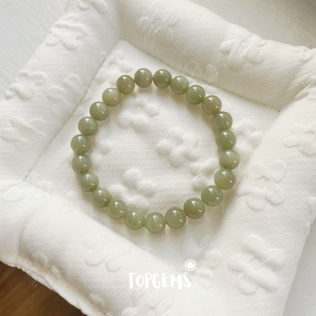 Vòng Tay Chuỗi Ngọc Hoà Điền Tự Nhiên Chủng Hắc Dương Động TOPGEMS, SHIP HOẢ TỐC KÈM HỘP V961 - Ảnh bìa