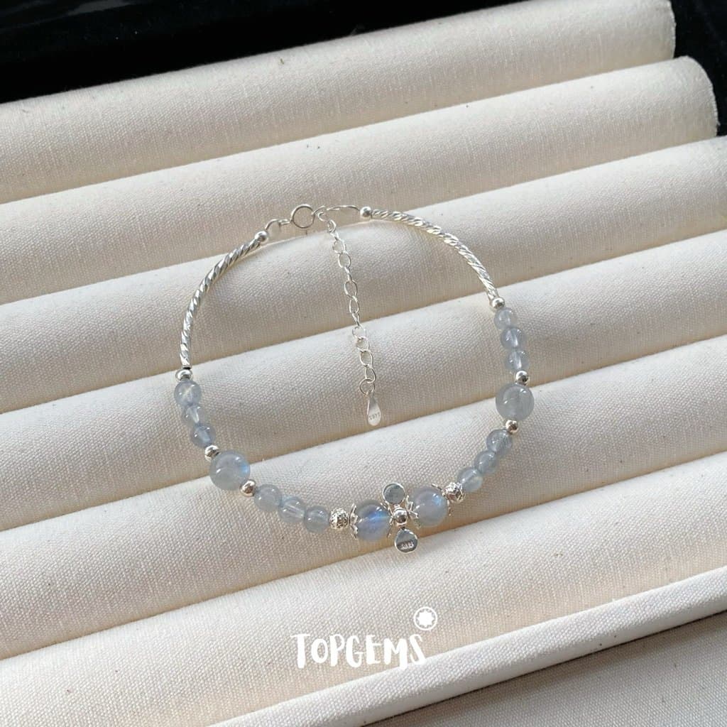 Vòng Tay Đá Mặt Trăng Labradorite - Vòng Đá Phong Thủy Chiêu Tài, Cân Bằng Năng Lượng X009A - Ảnh bìa