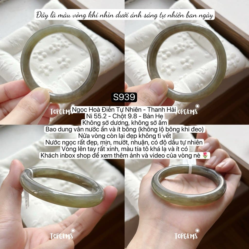 Tổng Hợp Vòng Bản Ngọc Hoà Điền Tự Nhiên Hàng Đẹp TOPGEMS Vòng Bản Đũa Vòng Bản Hẹ Vòng Dingdang