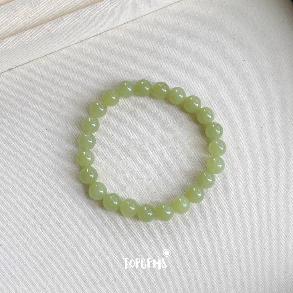 Chuỗi Vòng Tay Ngọc Hoà Điền Tự Nhiên Thanh Hải Thanh Thuỷ 8 Li Nước Ngọc Trong Mướt TOPGEMS - SHIP HOẢ TỐC CÓ TẶNG HỘP VA065 - Ảnh bìa