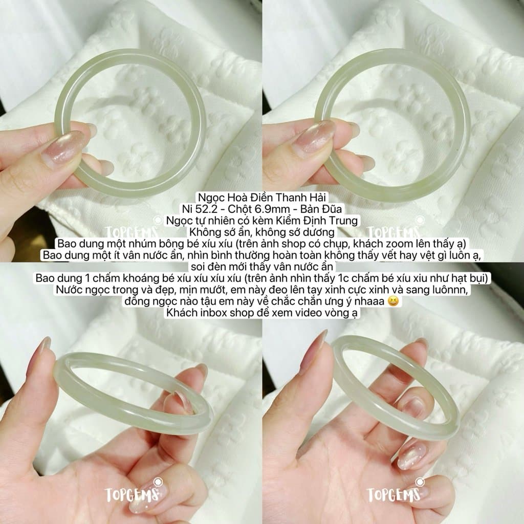 Tổng Hợp Vòng Bản Ngọc Hoà Điền Tự Nhiên Hàng Đẹp TOPGEMS Vòng Bản Đũa Vòng Bản Hẹ Vòng Dingdang Ngọc Hoà Điền Tự Nhiên