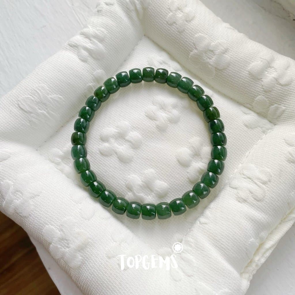Vòng Tay Ngọc Hoà Điền Tự Nhiên Vòng Nhập Môn Phúc Lợi 6 li đến 12 li TOPGEMS [SHIP HOẢ TỐC] - TẶNG KÈM HỘP V919 - Ảnh bìa
