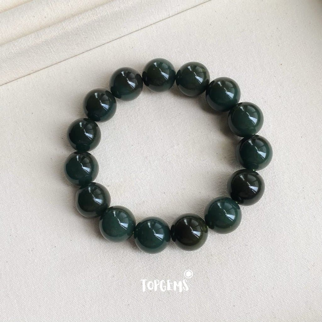 Vòng Chuỗi Ngọc Hoà Điền Tự Nhiên Tân Cương 12 Li TOPGEMS - Chuỗi Ngọc Nam Nữ Đều Đeo Được - SHIP HOẢ TỐC KÈM HỘP VA169 - Ảnh bìa