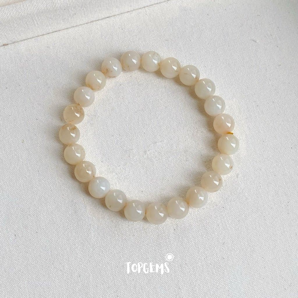 Vòng Tay Ngọc Hoà Điền Tự Nhiên Vòng Nhập Môn Phúc Lợi 6 li đến 12 li TOPGEMS [SHIP HOẢ TỐC] - TẶNG KÈM HỘP V828 - Ảnh bìa