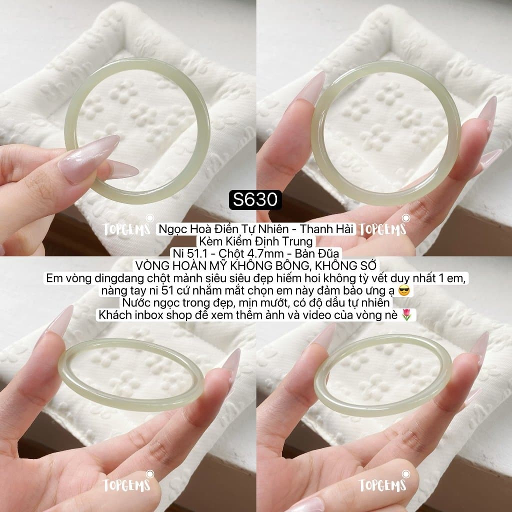 [TỔNG HỢP VÒNG DINGDANG] Vòng Bản Ngọc Hoà Điền Tự Nhiên Kèm Kiểm Định TOPGEMS - Có Ship Hoả Tốc - Tặng Kèm Hộp S630 - Ảnh bìa
