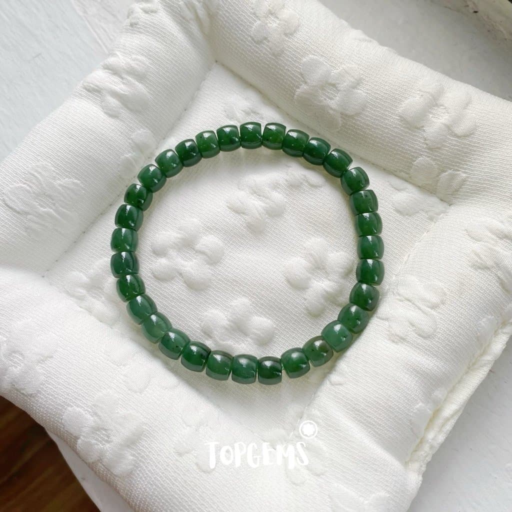 Vòng Tay Ngọc Hoà Điền Tự Nhiên Vòng Nhập Môn Phúc Lợi 6 li đến 12 li TOPGEMS [SHIP HOẢ TỐC] - TẶNG KÈM HỘP V920 - Ảnh bìa