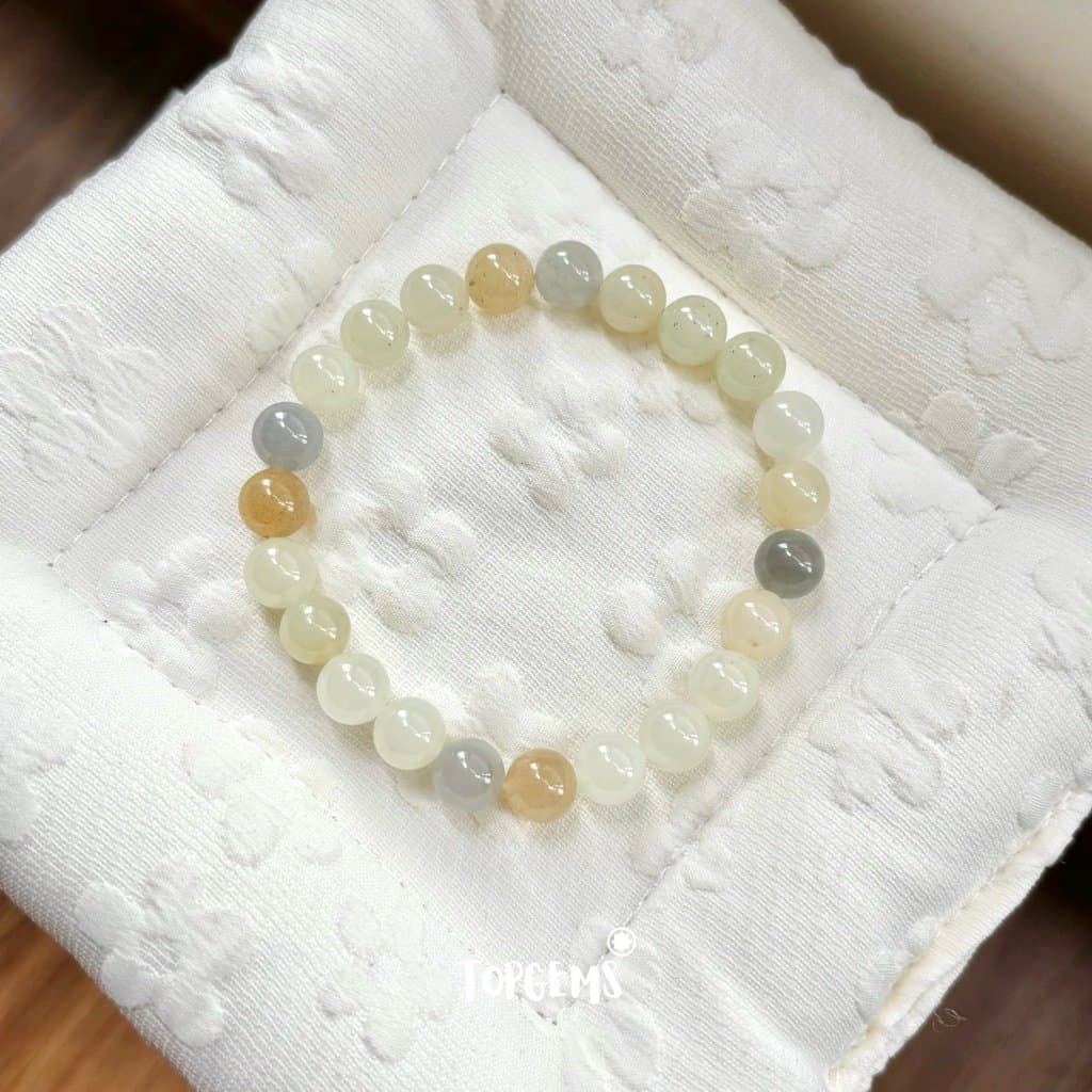 Vòng Tay Chuỗi Ngọc Hoà Điền Tự Nhiên Đa Bảo 8mm Vòng Ngọc Mix Màu Đa Sắc TOPGEMS - SHIP HOẢ TỐC TẶNG KÈM HỘP