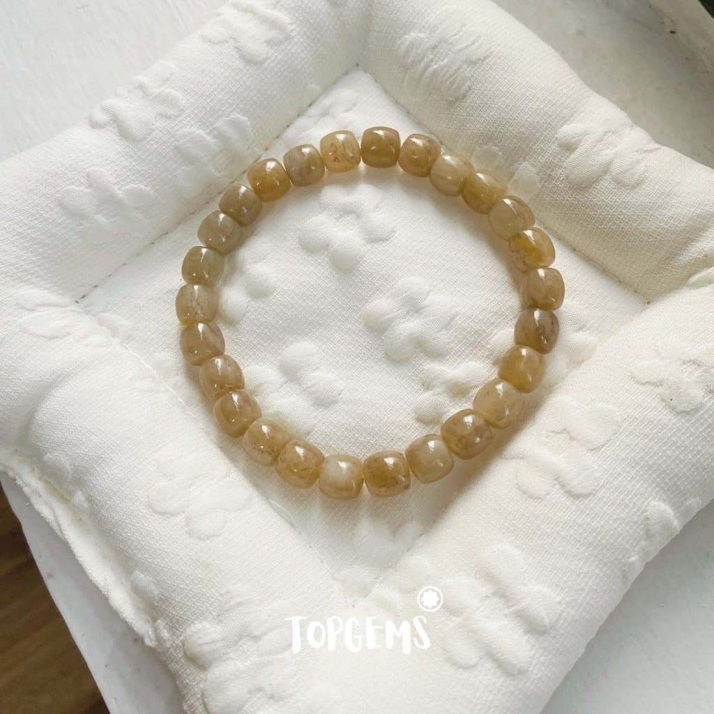 Vòng Tay Ngọc Hoà Điền Tự Nhiên Vòng Nhập Môn Phúc Lợi 6 li đến 12 li TOPGEMS [SHIP HOẢ TỐC] - TẶNG KÈM HỘP V906 - Ảnh bìa