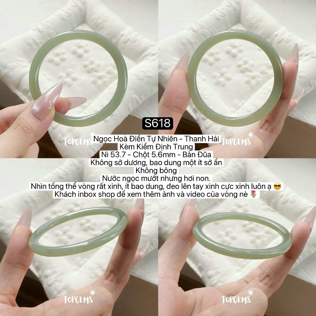[HOẢ TỐC - TẶNG HỘP] Tổng Hợp Vòng Bản Ngọc Hoà Điền Tự Nhiên TOPGEMS Vòng Nhập Môn Bản Hẹ Bản Đũa