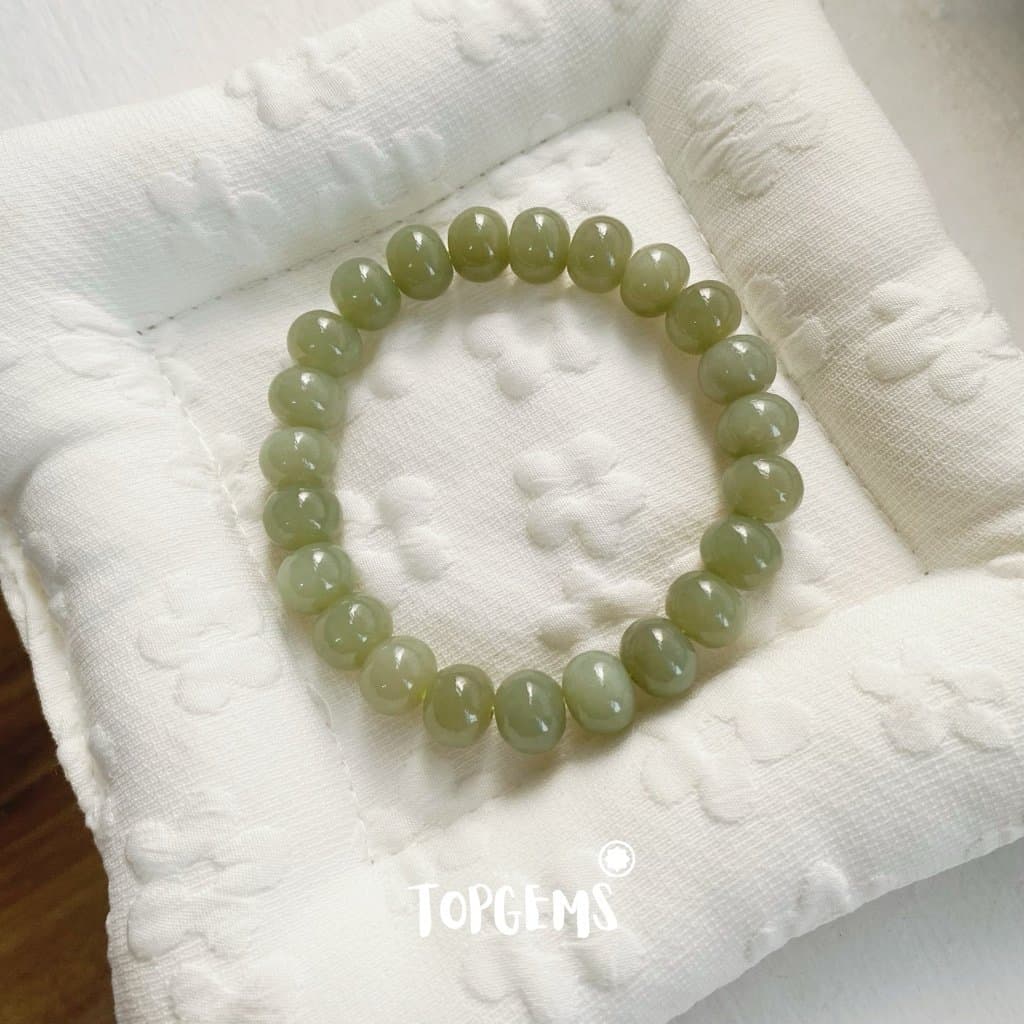 Vòng Tay Ngọc Hoà Điền Tự Nhiên Vòng Nhập Môn Phúc Lợi 6 li đến 12 li TOPGEMS [SHIP HOẢ TỐC] - TẶNG KÈM HỘP V903 - Ảnh bìa