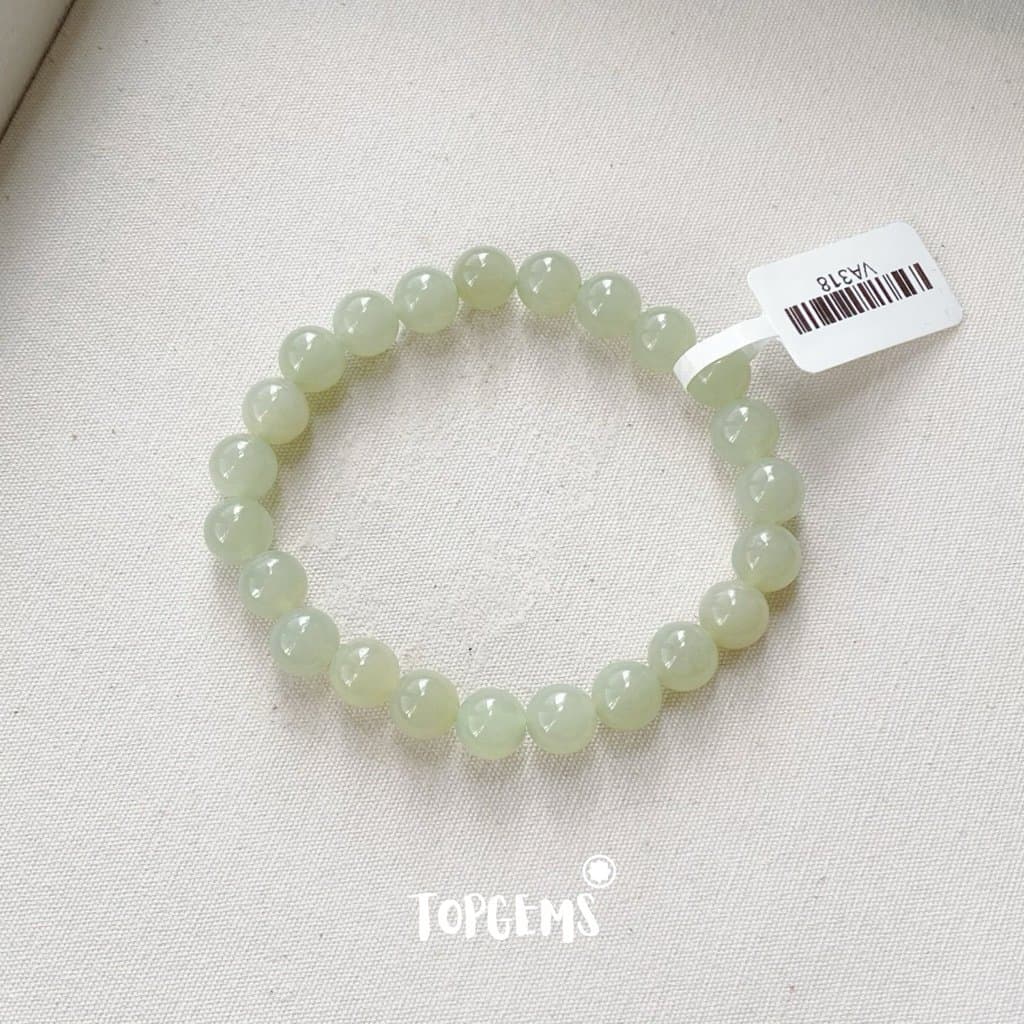 [HOẢ TỐC - TẶNG HỘP] Vòng Tay Chuỗi Ngọc Hoà Điền Tự Nhiên Thanh Hải Thanh Thuỷ 8mm Ngọc Đẹp TOPGEMS VA318 - Ảnh bìa