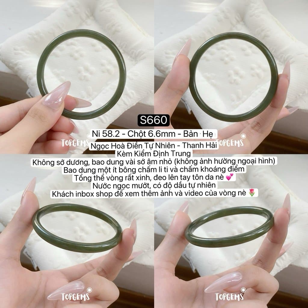 [TỔNG HỢP VÒNG DINGDANG] Vòng Bản Ngọc Hoà Điền Tự Nhiên Kèm Kiểm Định TOPGEMS - Có Ship Hoả Tốc - Tặng Kèm Hộp S660 - Ảnh bìa