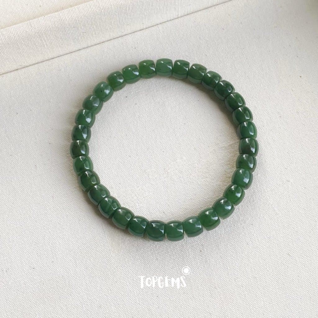 Vòng Tay Chuỗi Ngọc Hoà Điền Ngọc Bích Tự Nhiên 6 Li Đến 8 Li, Vòng Chuỗi Ngọc Nhập Môn TOPGEMS - SHIP HOẢ TỐC VA223 - Ảnh bìa
