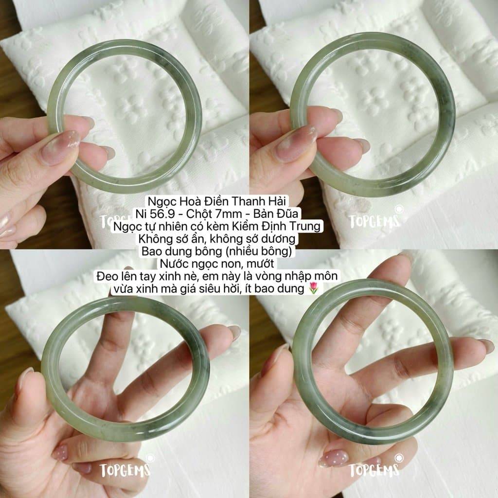 Tổng Hợp Vòng Bản Ngọc Hoà Điền Tự Nhiên TOPGEMS Vòng Nhập Môn Phúc Lợi Vòng Bản Hẹ Vòng Bản Đũa Ngọc Hoà Điền Tự Nhiên S321 - Ảnh bìa