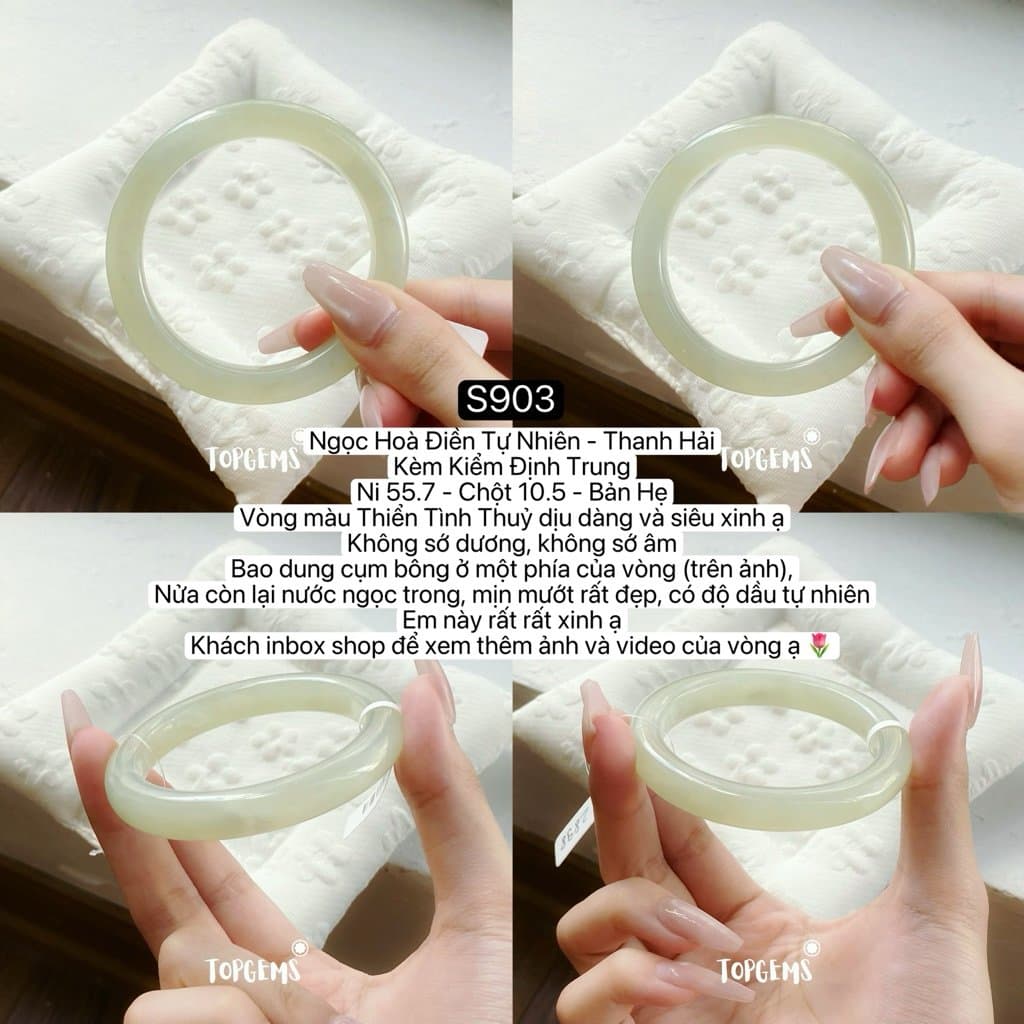 Tổng Hợp Vòng Bản Ngọc Hoà Điền Tự Nhiên Hàng Đẹp TOPGEMS Vòng Bản Đũa Vòng Bản Hẹ Vòng Dingdang
