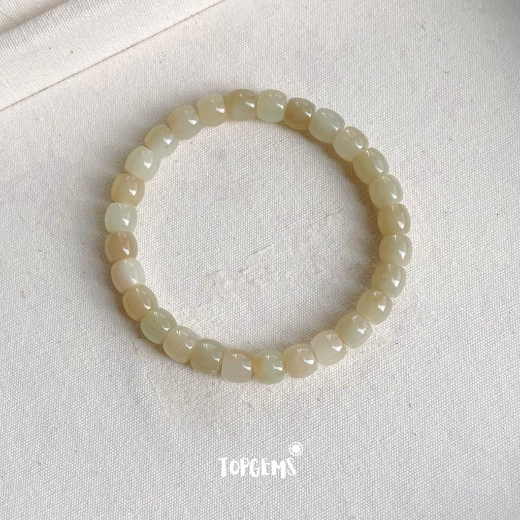 Chuỗi Vòng Tay Ngọc Hoà Điền Mật Tự Nhiên 6-7 Li TOPGEMS VA110 - Ảnh bìa