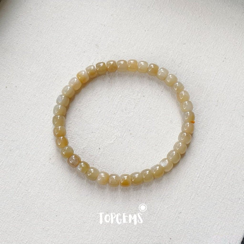 Vòng Tay Chuỗi Mật Ngọc Hoà Điền Tự Nhiên 8 Li TOPGEMS - SHIP HOẢ TỐC TẶNG KÈM HỘP