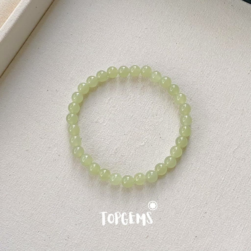 Vòng Tay Chuỗi Ngọc Hoà Điền Thanh Hải Tự Nhiên 6 Li TOPGEMS - Hàng Loại Đẹp Nước Ngọc Trong Mịn Mướt - SHIP HOẢ TỐC VA298 - Ảnh bìa