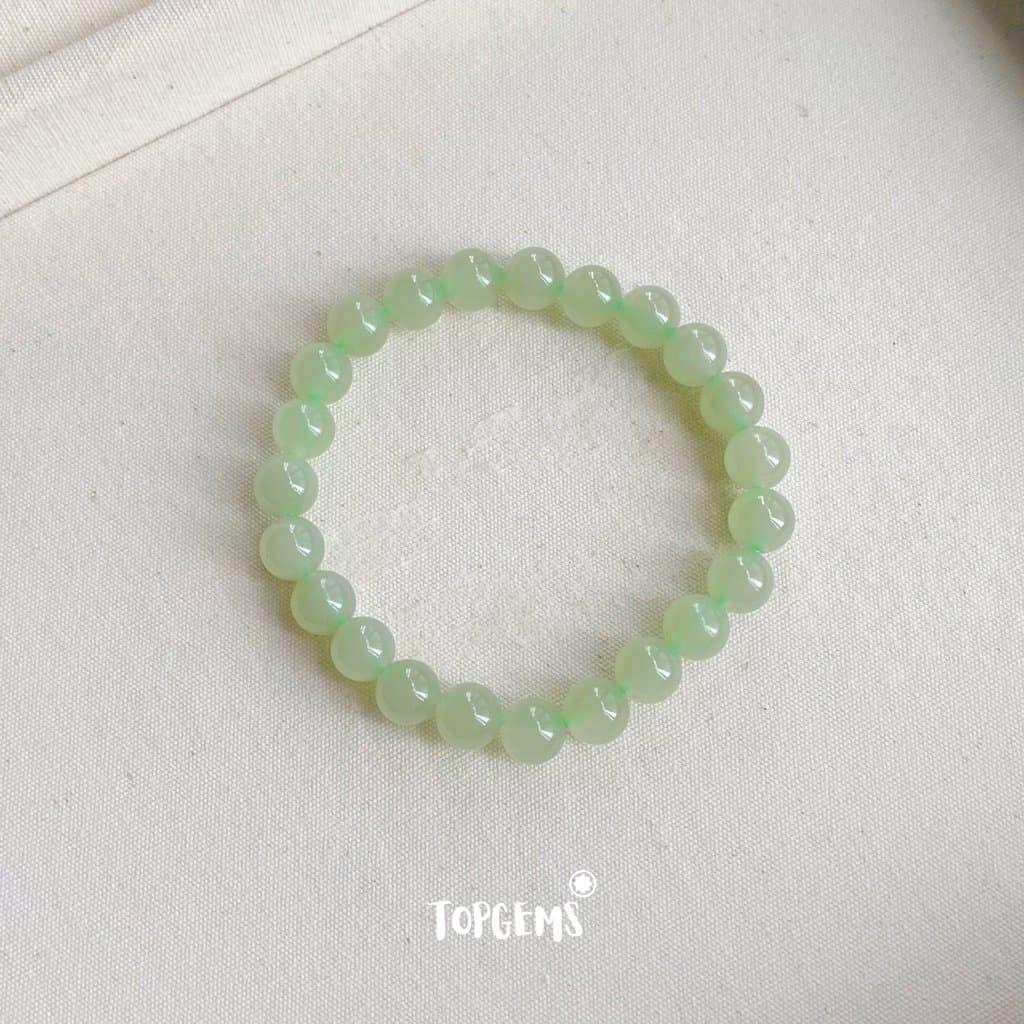 Chuỗi Vòng Tay Ngọc Hoà Điền Tự Nhiên Thanh Hải Thanh Thuỷ 8 Li Nước Ngọc Trong Mướt TOPGEMS - SHIP HOẢ TỐC CÓ TẶNG HỘP