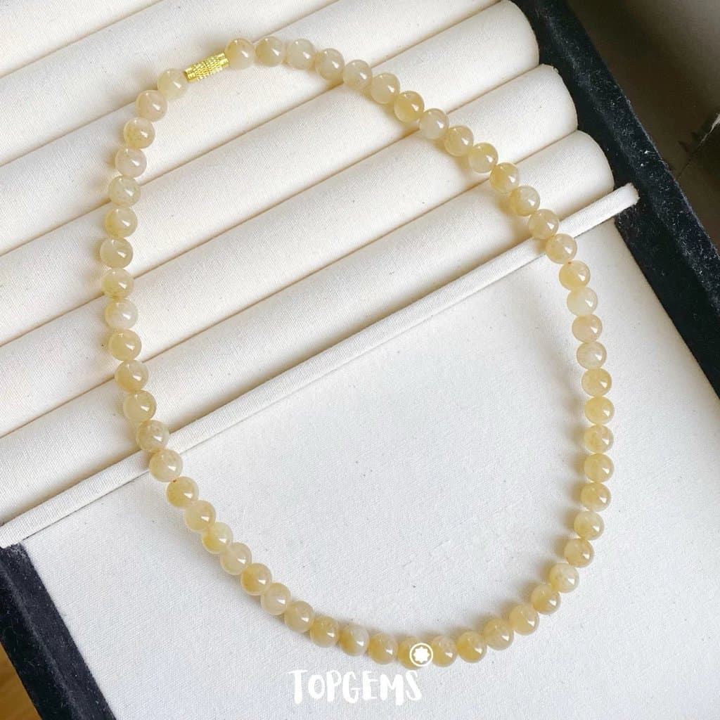 Vòng Tay Chuỗi Mật Ngọc Hoà Điền Tự Nhiên 8 Li TOPGEMS - SHIP HOẢ TỐC TẶNG KÈM HỘP