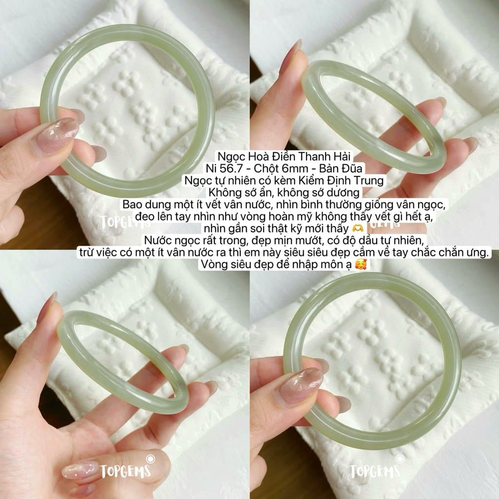 Tổng Hợp Vòng Bản Ngọc Hoà Điền Tự Nhiên Hàng Đẹp TOPGEMS Vòng Bản Đũa Vòng Bản Hẹ Vòng Dingdang Ngọc Hoà Điền Tự Nhiên S552 - Ảnh bìa