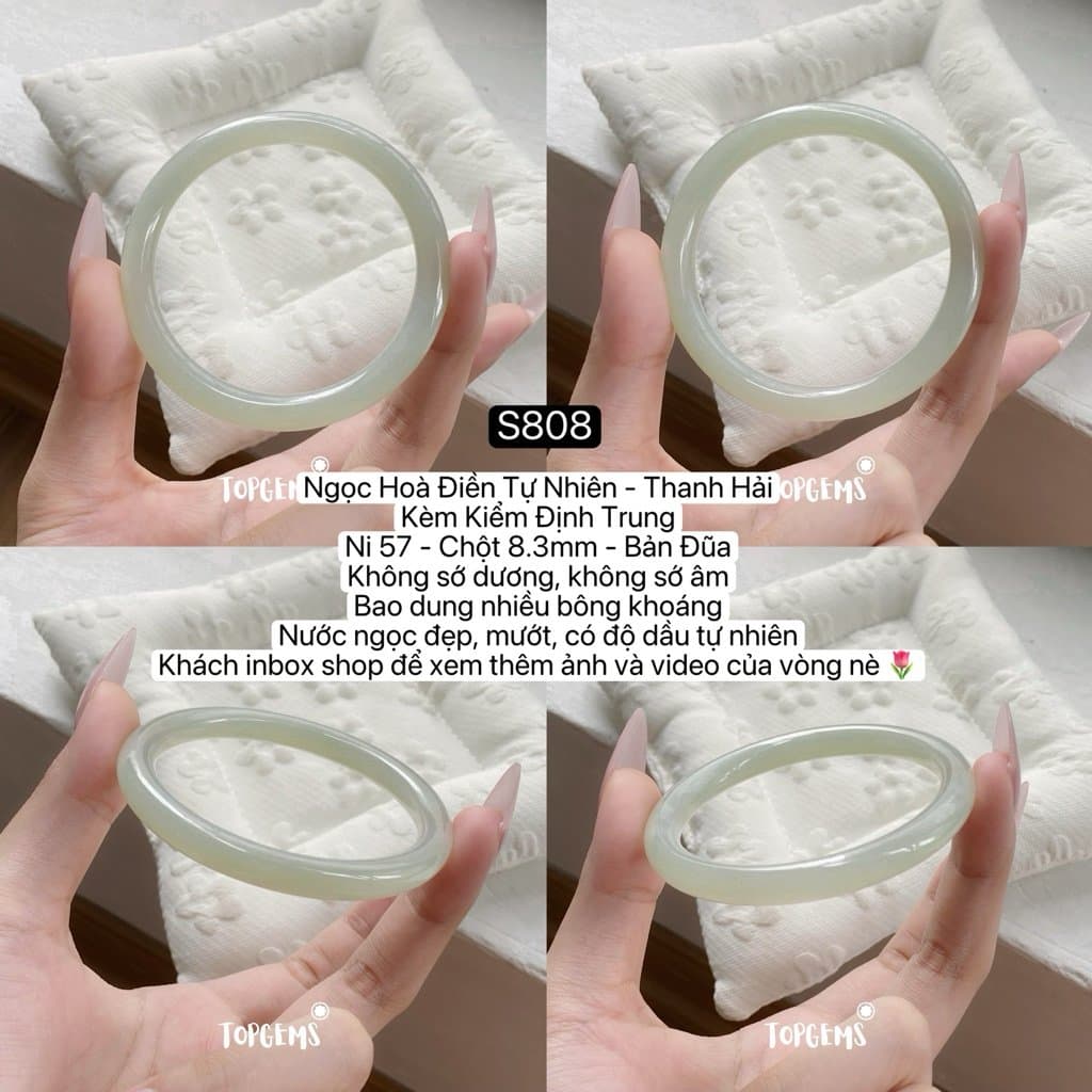 Tổng Hợp Vòng Bản Ngọc Hoà Điền Tự Nhiên Hàng Đẹp TOPGEMS Vòng Bản Đũa Vòng Bản Hẹ Vòng Dingdang