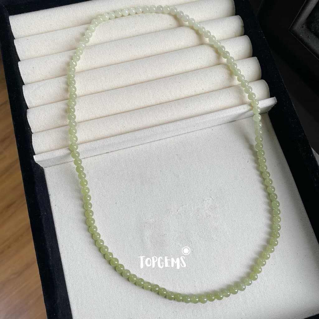 Chuỗi Vòng Tay Ngọc Hoà Điền Tự Nhiên Thanh Hải Thanh Thuỷ 8 Li Nước Ngọc Trong Mướt TOPGEMS - SHIP HOẢ TỐC CÓ TẶNG HỘP