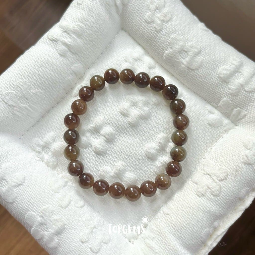 Vòng Tay Chuỗi Ngọc Hoà Điền Tự Nhiên Chủng Hắc Dương Động TOPGEMS, SHIP HOẢ TỐC KÈM HỘP V962 - Ảnh bìa