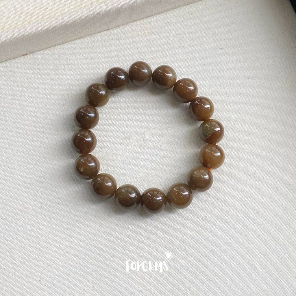 Vòng Tay Chuỗi Mật Ngọc Hoà Điền Tự Nhiên 12 Li TOPGEMS - Vòng Tay Chuỗi Ngọc Nam Nữ Đều Đeo Được - SHIP HOẢ TỐC CÓ HỘP VA115 - Ảnh bìa