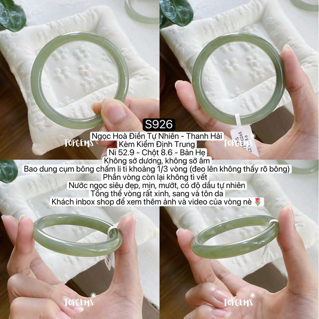 Tổng Hợp Vòng Bản Ngọc Hoà Điền Tự Nhiên Hàng Đẹp TOPGEMS Vòng Bản Đũa Vòng Bản Hẹ Vòng Dingdang S926 - Ảnh bìa