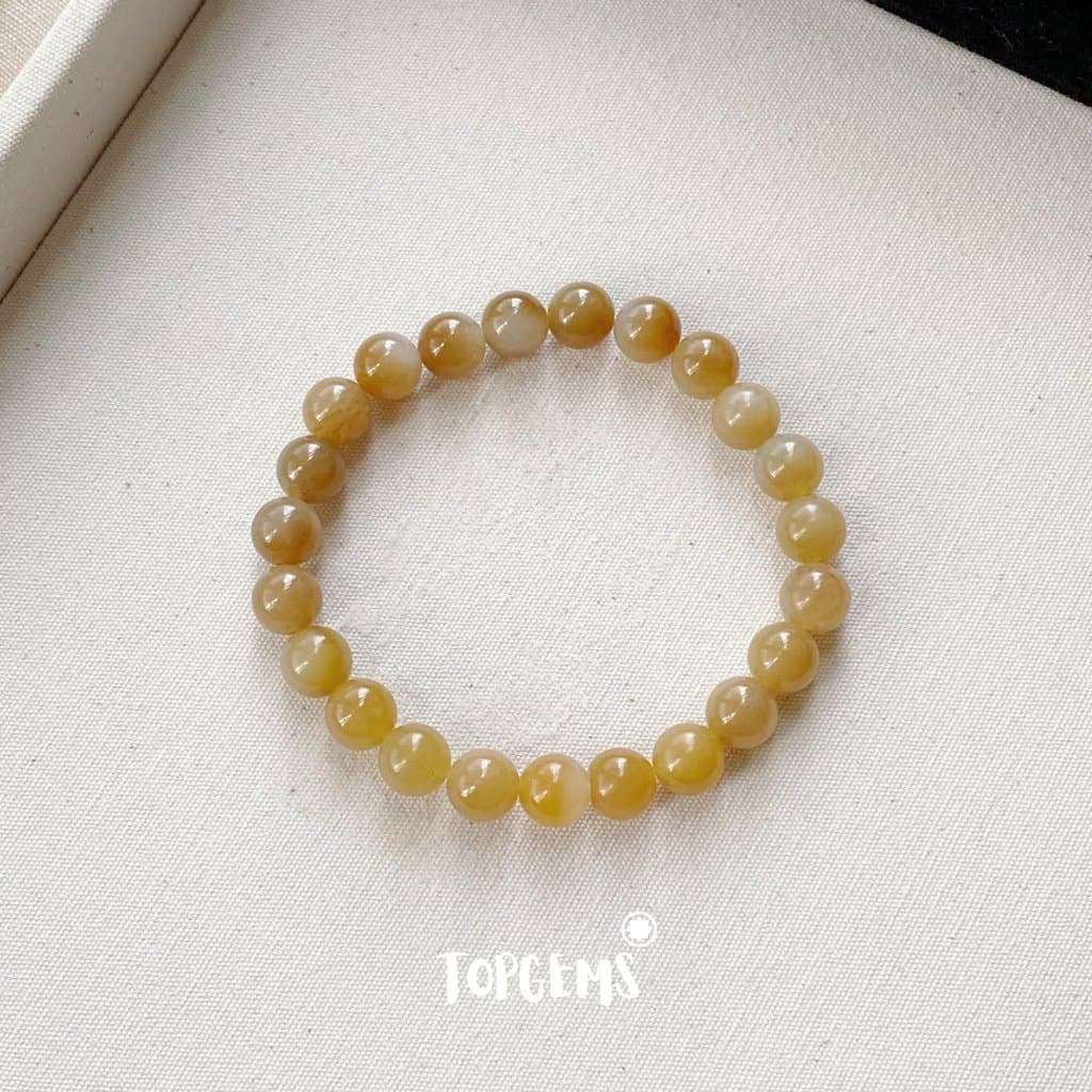 Vòng Tay Chuỗi Mật Ngọc Hoà Điền Tự Nhiên 8 Li TOPGEMS - SHIP HOẢ TỐC TẶNG KÈM HỘP