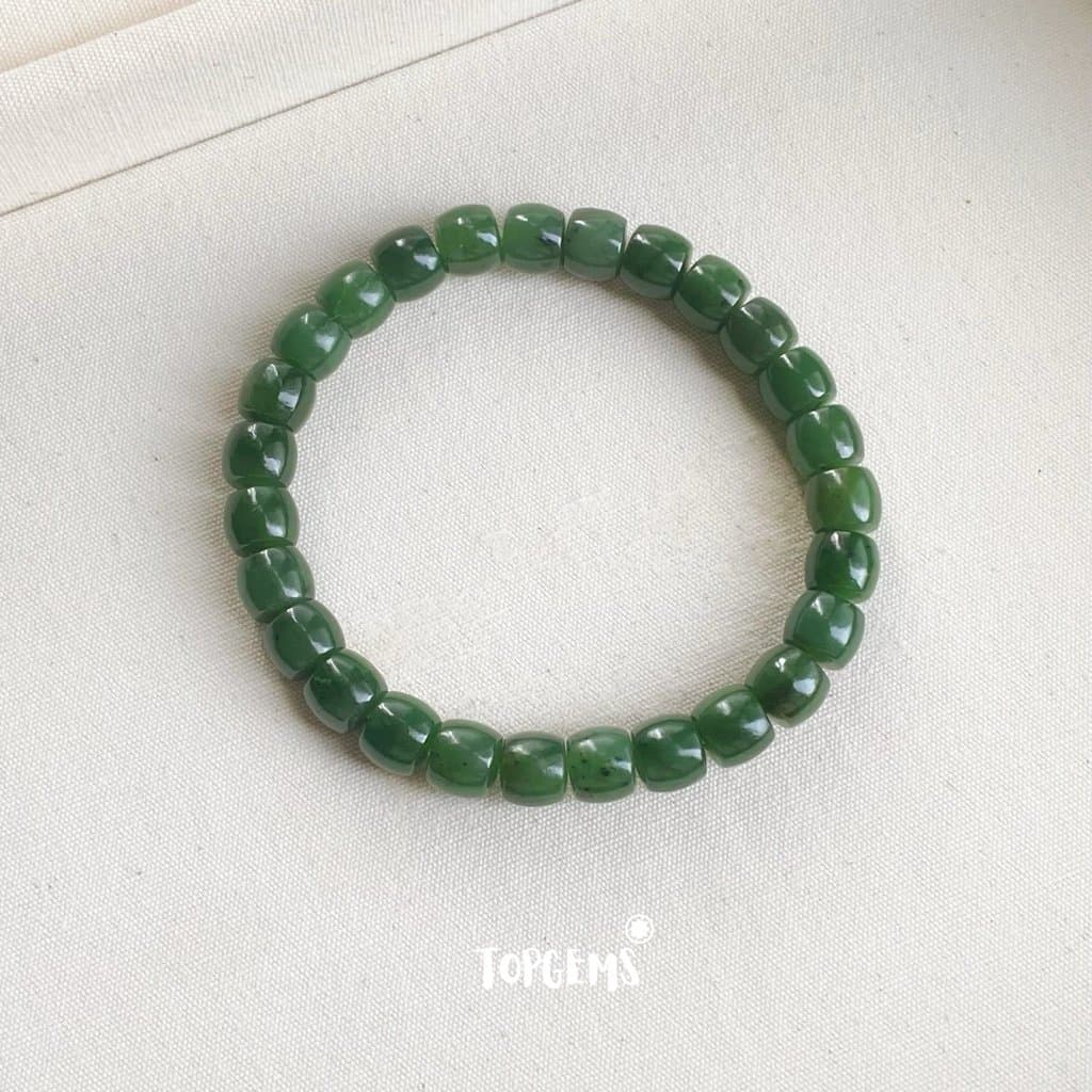 Vòng Tay Chuỗi Ngọc Hoà Điền Ngọc Bích Tự Nhiên 6 Li Đến 8 Li, Vòng Chuỗi Ngọc Nhập Môn TOPGEMS - SHIP HOẢ TỐC VA222 - Ảnh bìa
