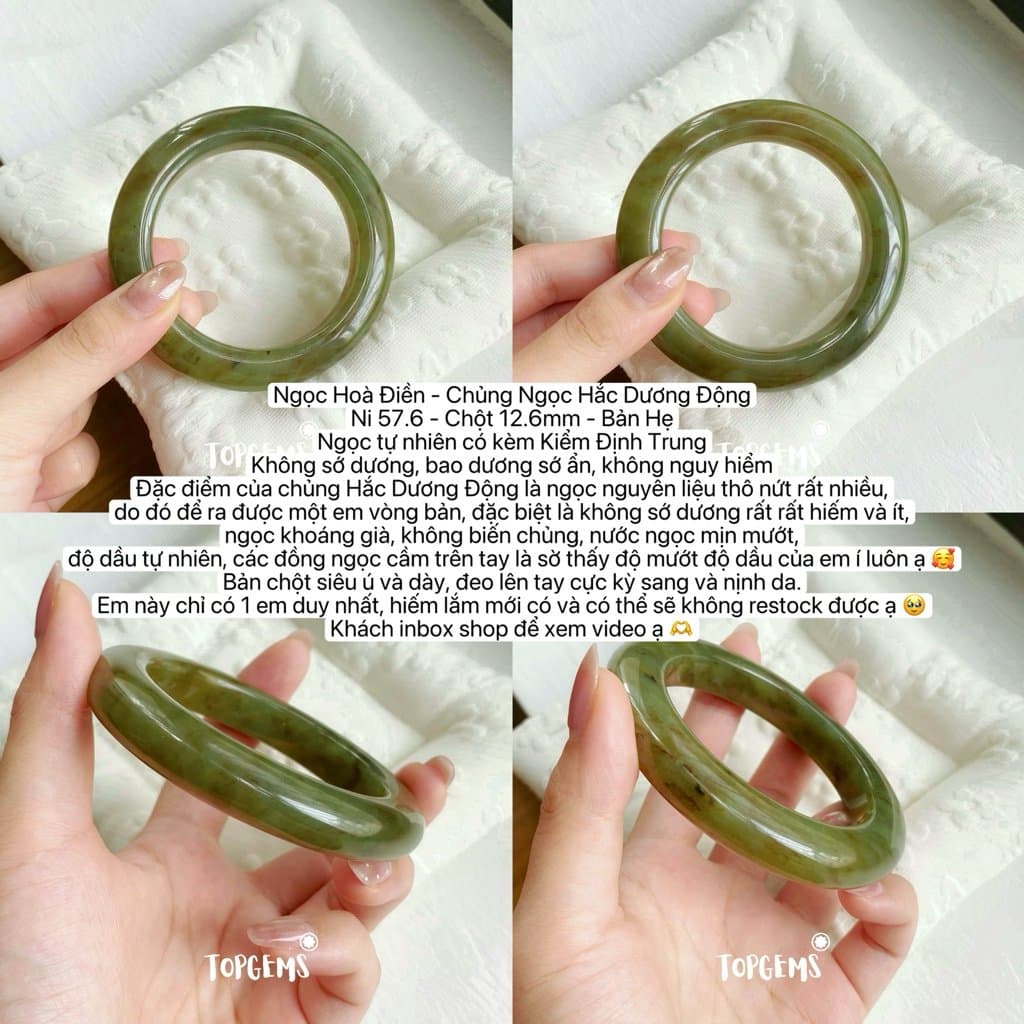 Tổng Hợp Vòng Bản Ngọc Hoà Điền Tự Nhiên Hàng Đẹp TOPGEMS Vòng Bản Đũa Vòng Bản Hẹ Vòng Dingdang Ngọc Hoà Điền Tự Nhiên S551 - Ảnh bìa