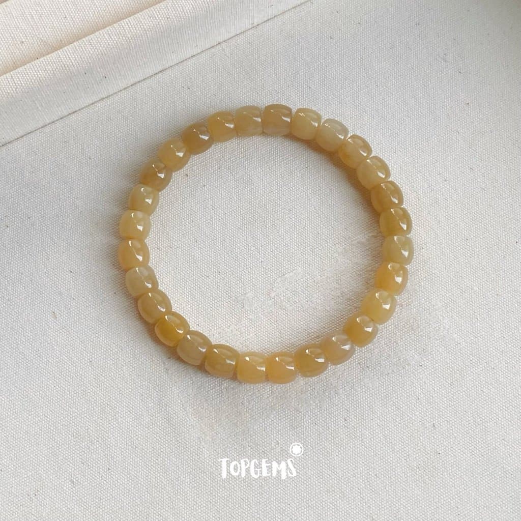 Chuỗi Vòng Tay Ngọc Hoà Điền Mật Tự Nhiên 6-7 Li TOPGEMS