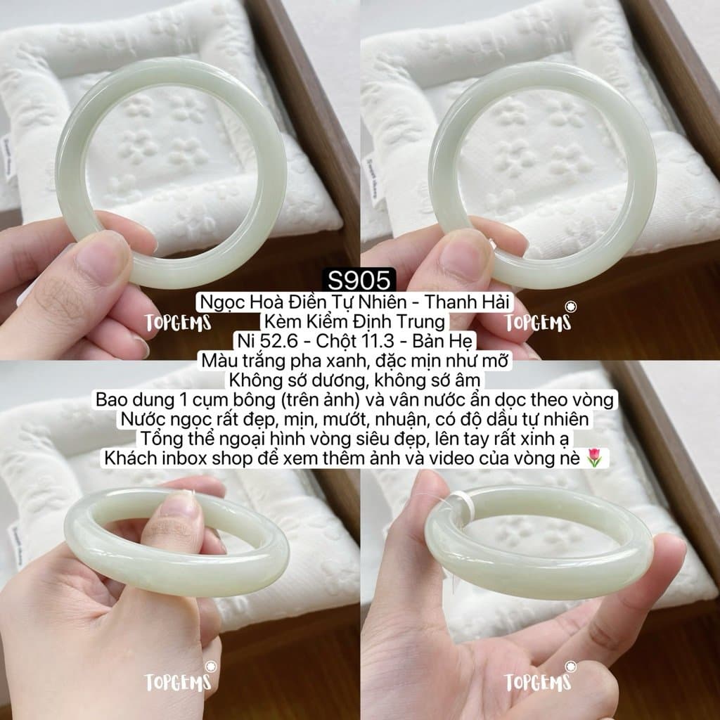Tổng Hợp Vòng Bản Ngọc Hoà Điền Tự Nhiên Hàng Đẹp TOPGEMS Vòng Bản Đũa Vòng Bản Hẹ Vòng Dingdang
