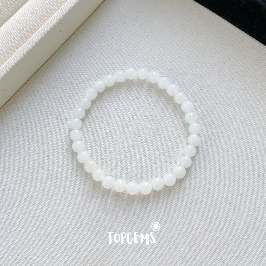 Vòng Tay Chuỗi Ngọc Hoà Điền Tự Nhiên Bạch Ngọc 6mm TOPGEMS - SHIP HOẢ TỐC TẶNG KÈM HỘP VA385 - Ảnh bìa