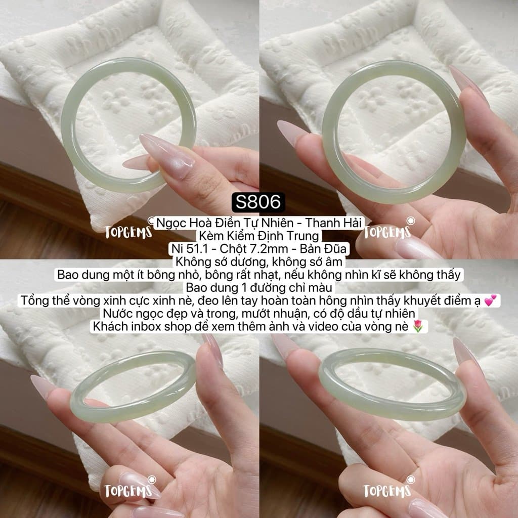 Tổng Hợp Vòng Bản Ngọc Hoà Điền Tự Nhiên Hàng Đẹp TOPGEMS Vòng Bản Đũa Vòng Bản Hẹ Vòng Dingdang