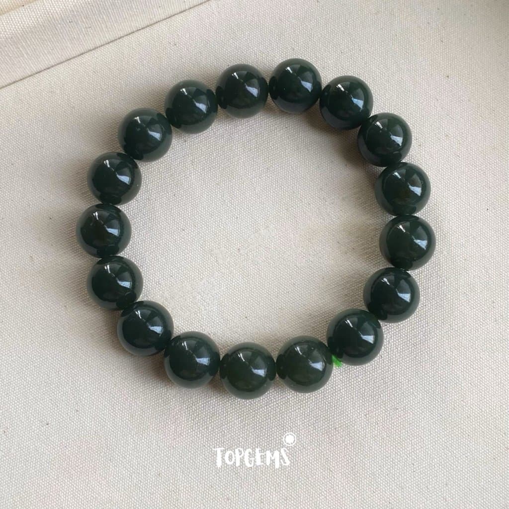 Vòng Chuỗi Ngọc Hoà Điền Tự Nhiên Tân Cương 12 Li TOPGEMS - Chuỗi Ngọc Nam Nữ Đều Đeo Được - SHIP HOẢ TỐC KÈM HỘP VA202 - Ảnh bìa