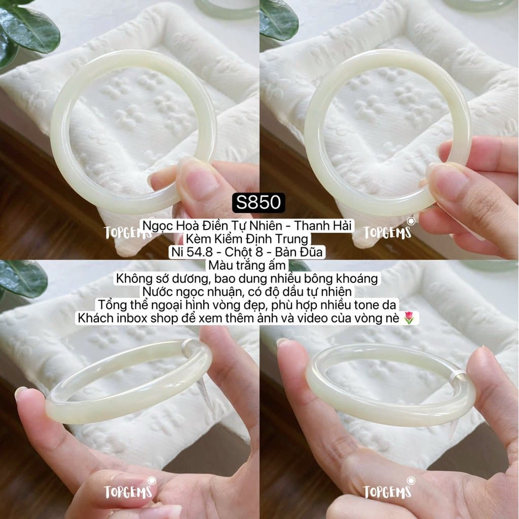 Tổng Hợp Vòng Bản Ngọc Hoà Điền Tự Nhiên Hàng Đẹp TOPGEMS Vòng Bản Đũa Vòng Bản Hẹ Vòng Dingdang