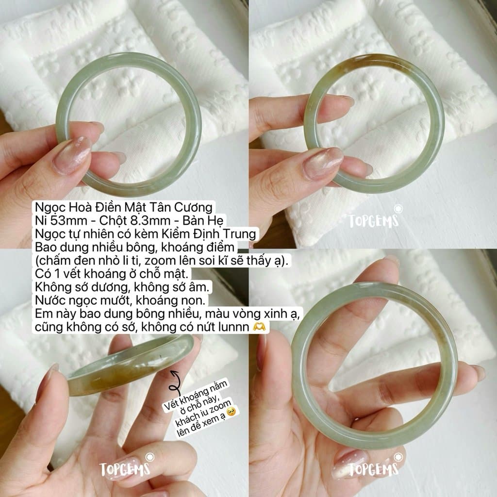 Tổng Hợp Vòng Bản Ngọc Hoà Điền Tự Nhiên TOPGEMS Vòng Nhập Môn Phúc Lợi Vòng Bản Hẹ Vòng Bản Đũa Ngọc Hoà Điền Tự Nhiên S312 - Ảnh bìa