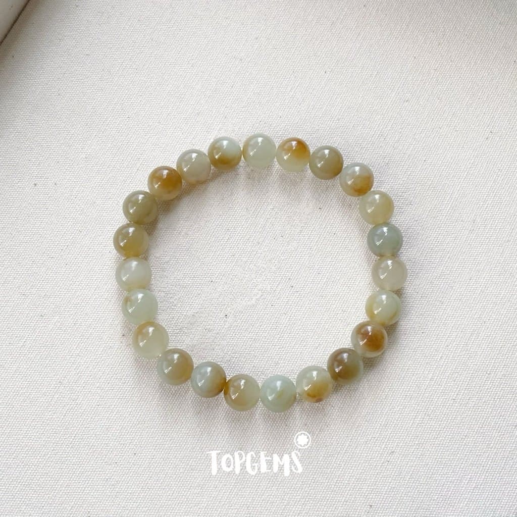 Vòng Tay Chuỗi Mật Ngọc Hoà Điền Tự Nhiên 8 Li TOPGEMS - SHIP HOẢ TỐC TẶNG KÈM HỘP