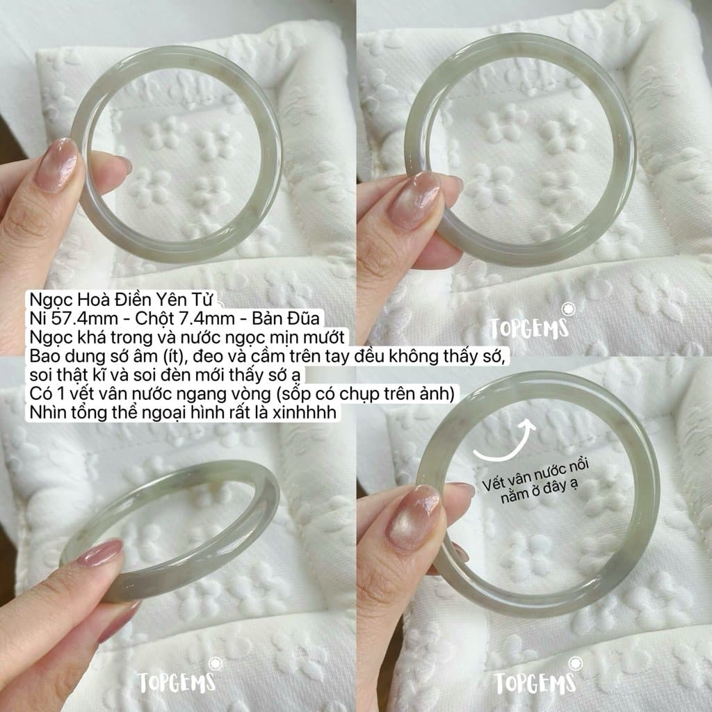 Tổng Hợp Vòng Bản Ngọc Hoà Điền Tự Nhiên Hàng Đẹp TOPGEMS Vòng Bản Đũa Vòng Bản Hẹ Vòng Dingdang Ngọc Hoà Điền Tự Nhiên S305 - Ảnh bìa