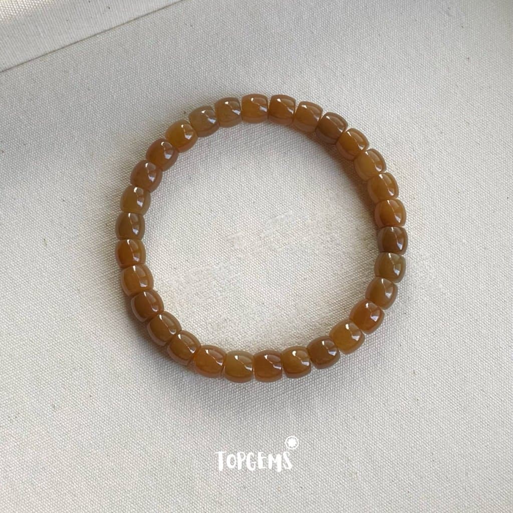 Chuỗi Vòng Tay Ngọc Hoà Điền Mật Tự Nhiên 6-7 Li TOPGEMS