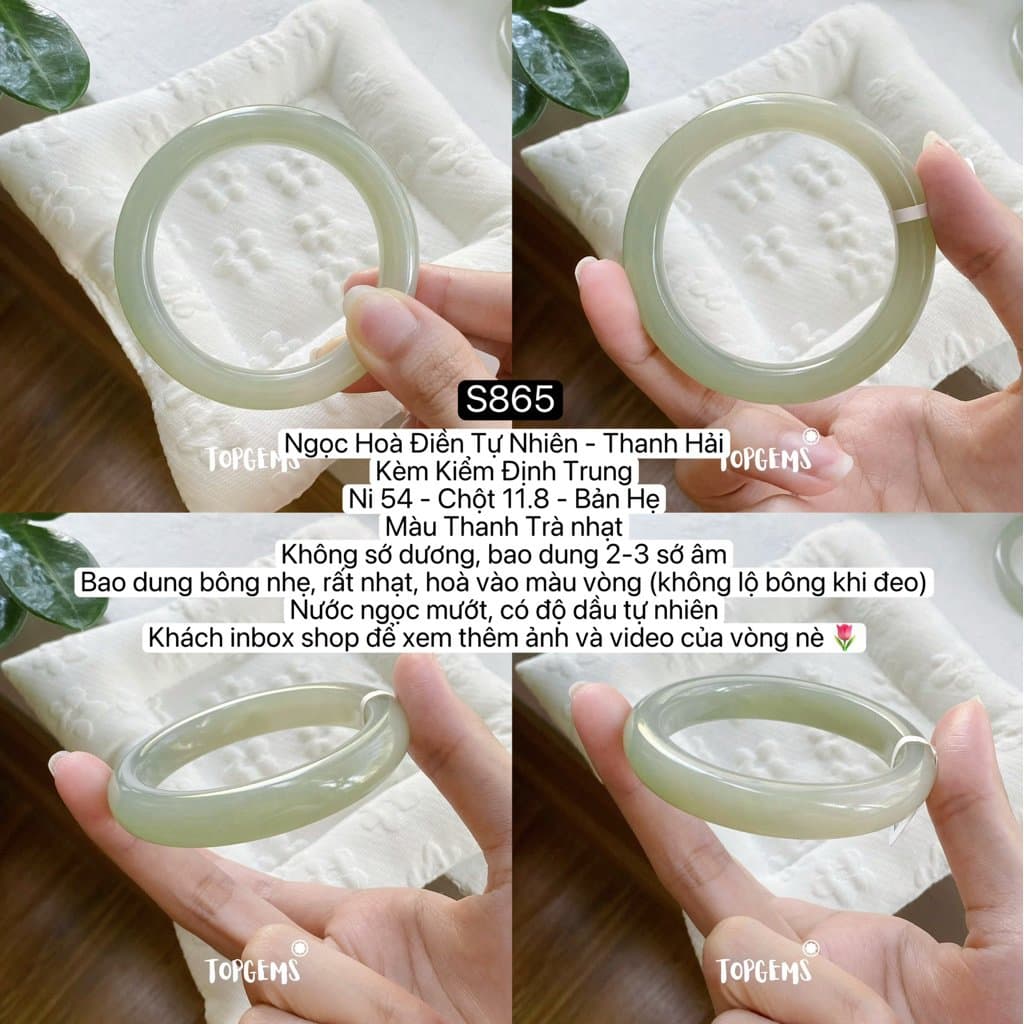 Tổng Hợp Vòng Bản Ngọc Hoà Điền Tự Nhiên Hàng Đẹp TOPGEMS Vòng Bản Đũa Vòng Bản Hẹ Vòng Dingdang S865 - Ảnh bìa