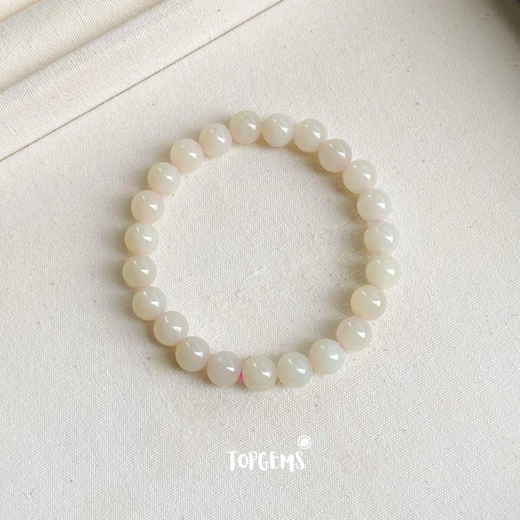 Vòng Tay Chuỗi Ngọc Hoà Điền Củ Sen Tự Nhiên 8 Li TOPGEMS - SHIP HOẢ TỐC CÓ KÈM HỘP VA191 - Ảnh bìa