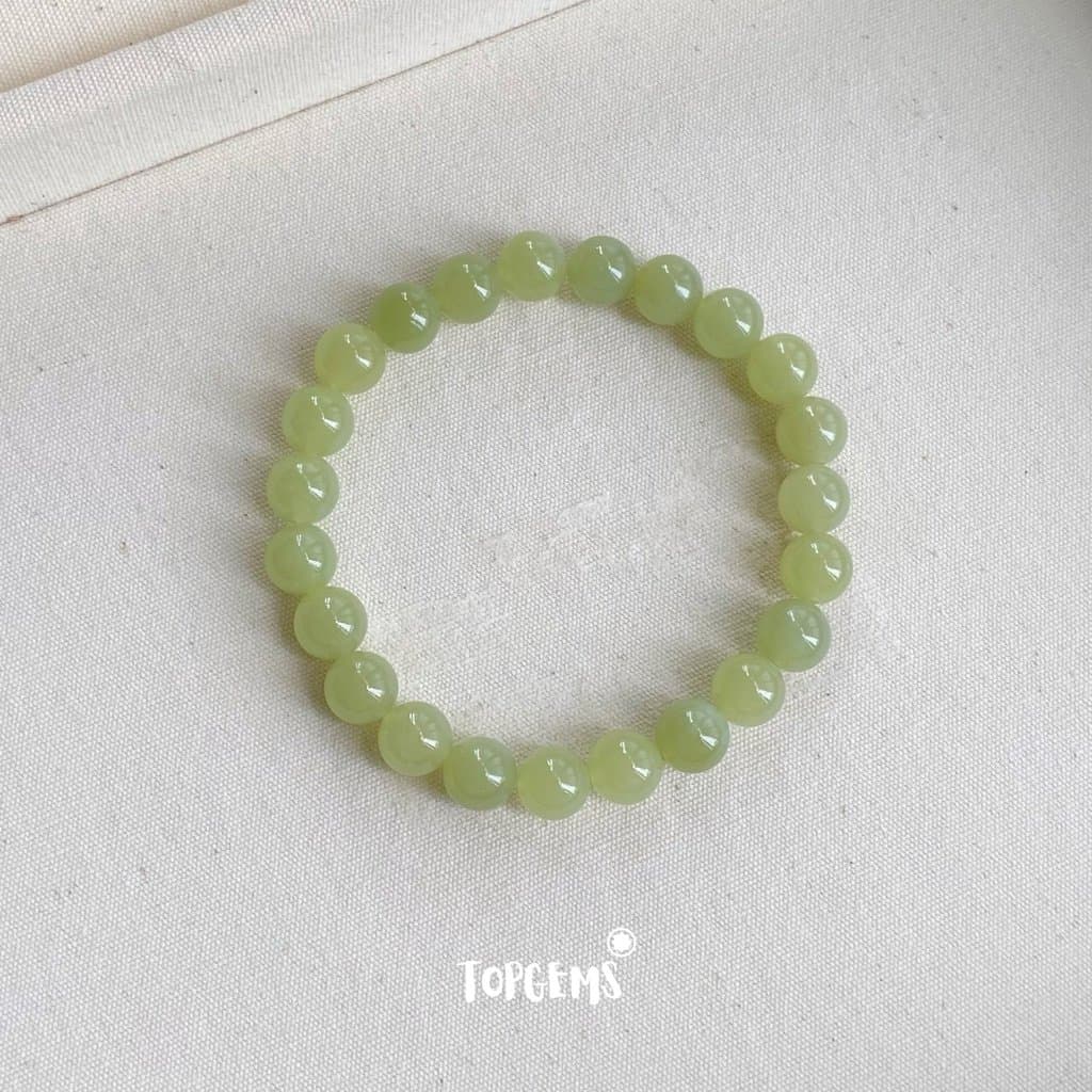 Chuỗi Vòng Tay Ngọc Hoà Điền Tự Nhiên Thanh Hải Thanh Thuỷ 8 Li Nước Ngọc Trong Mướt TOPGEMS - SHIP HOẢ TỐC CÓ TẶNG HỘP VA066 - Ảnh bìa