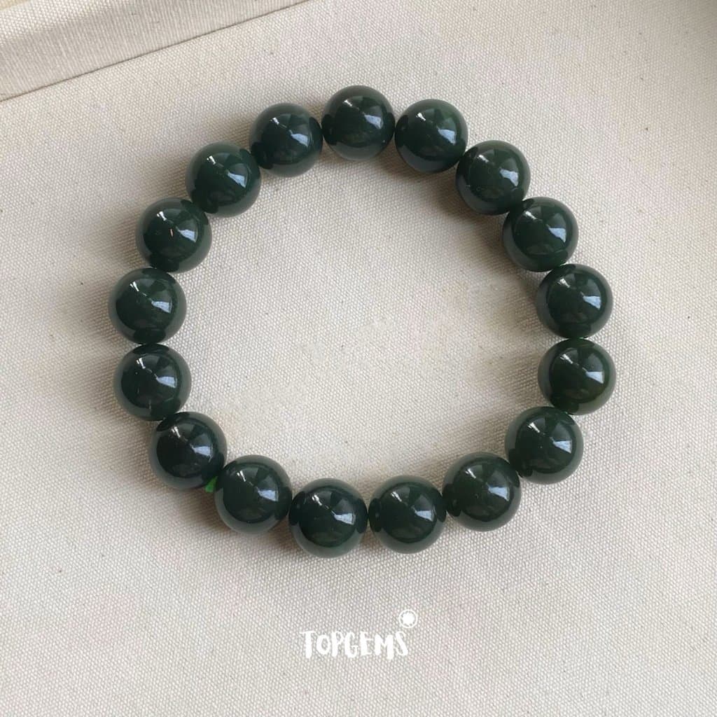 Vòng Chuỗi Ngọc Hoà Điền Tự Nhiên Tân Cương 12 Li TOPGEMS - Chuỗi Ngọc Nam Nữ Đều Đeo Được - SHIP HOẢ TỐC KÈM HỘP VA201 - Ảnh bìa