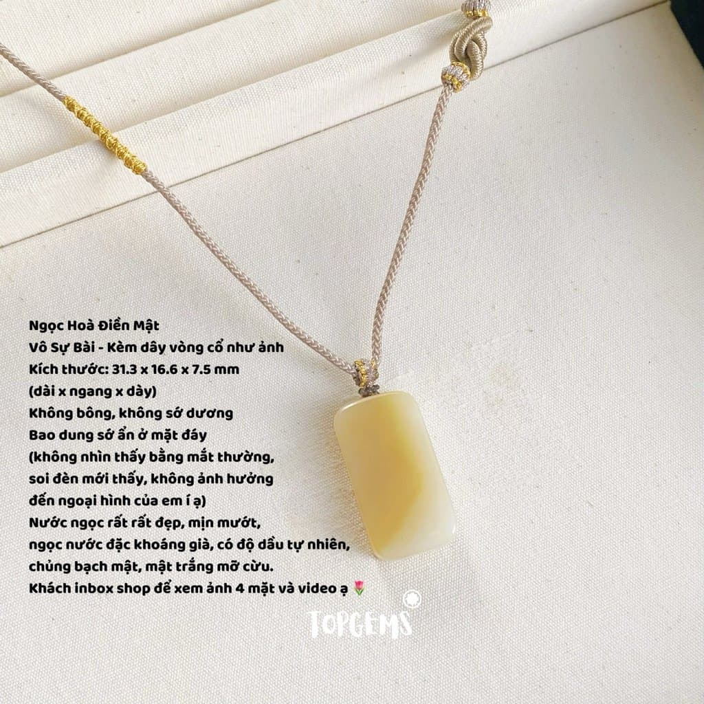 Tổng Hợp Vô Sự Bài Ngọc Hoà Điền Tự Nhiên Hàng Đẹp TOPGEMS Mặt Dây Chuyền Ngọc Hoà Điền Mặt Vòng Cổ Nam Nữ Đều Deo Được W220 - Ảnh bìa