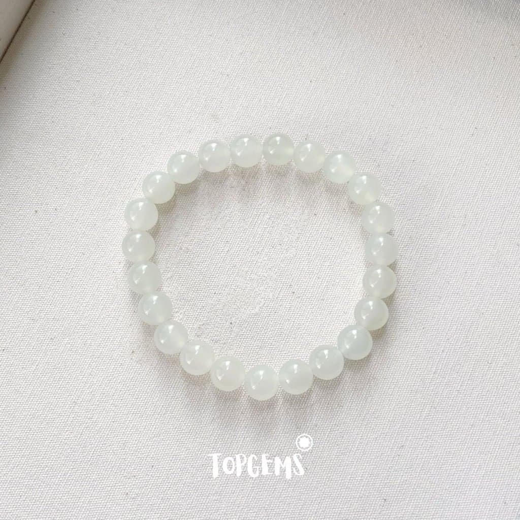 Vòng Tay Chuỗi Ngọc Hoà Điền Tự Nhiên Bạch Ngọc 6mm TOPGEMS - SHIP HOẢ TỐC TẶNG KÈM HỘP VA363 - Ảnh bìa